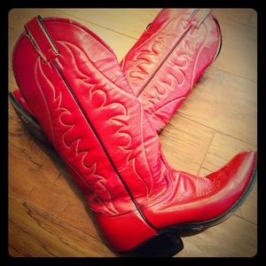 ♦️Vintage Red Cowboy Boots Sz7♦️